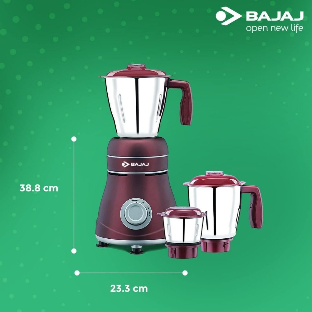 BAJAJ 800W Mixer Grinder with Anti Bacterial Coating